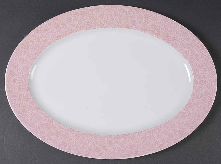 Vibrations Pink 15" Oval Serving Platter by Mikasa-1