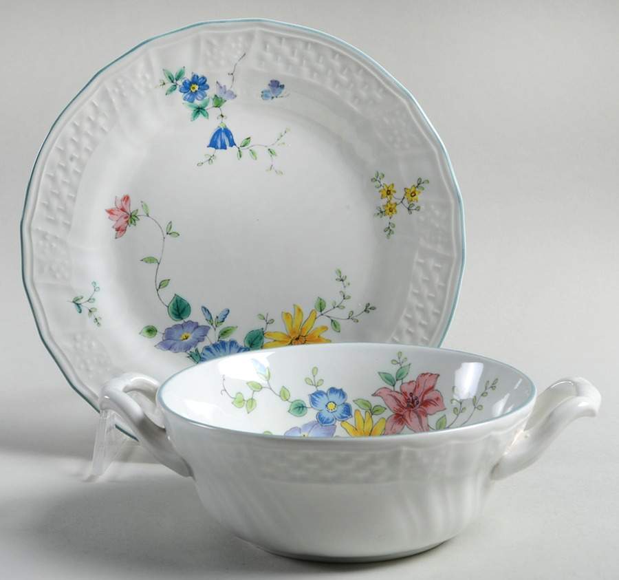 Victoria Cream Soup Bowl & Bread Plate/Saucer Set by Mikasa-1