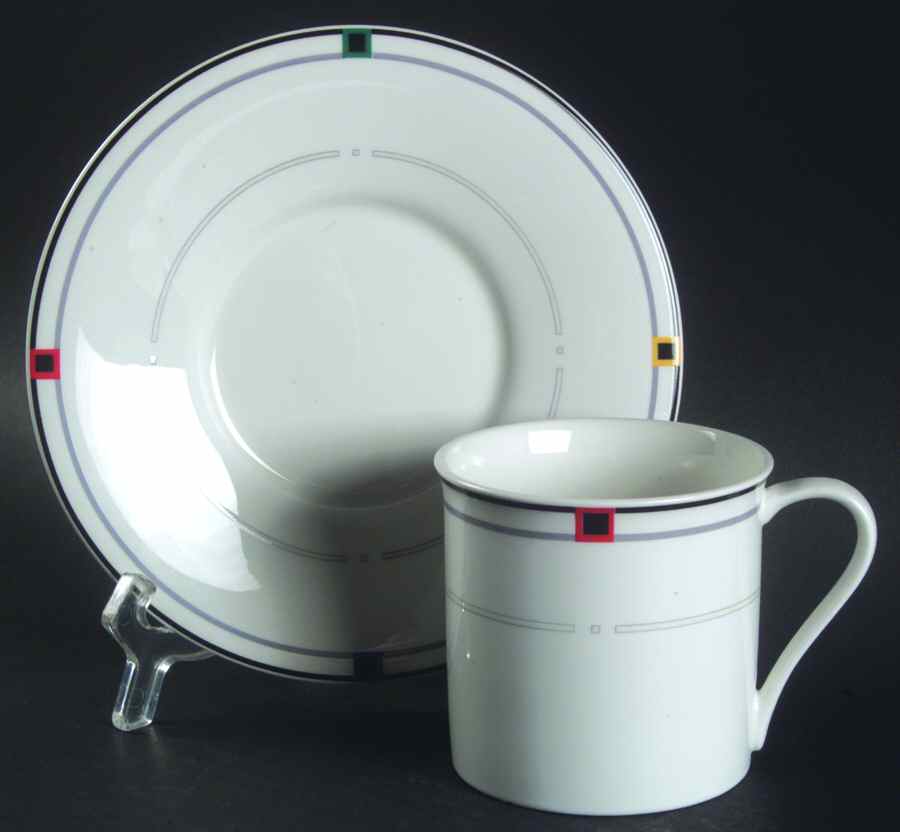 Vintage Circle Flat Cup & Saucer Set by Mikasa-1