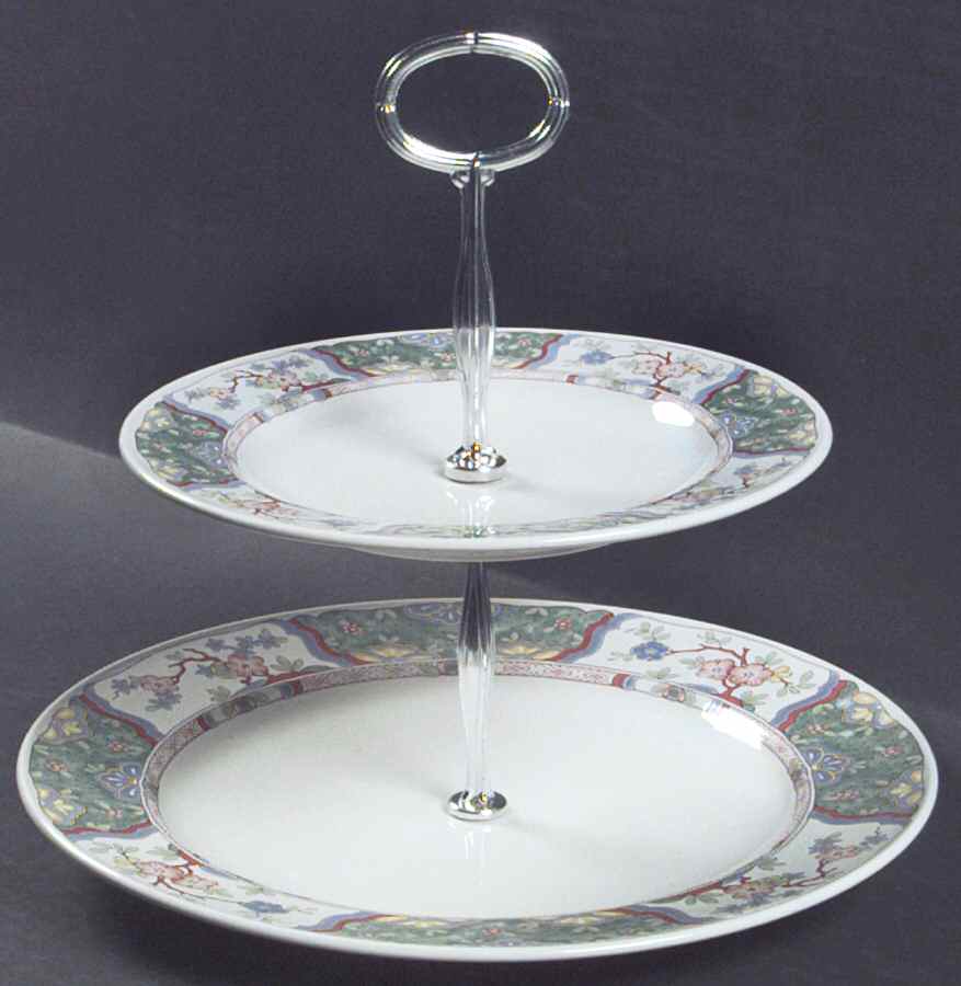 Villa Medici 6 5/8"-10"  2 Tiered Serving Tray (Dp, Sp) HC by Mikasa-1