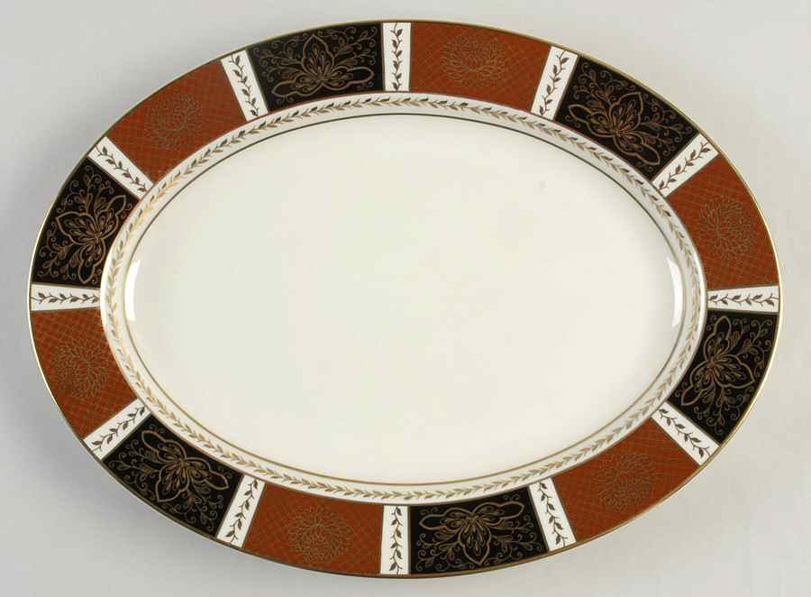 Villa Trianon Cinnabar 14" Oval Serving Platter by Mikasa-1