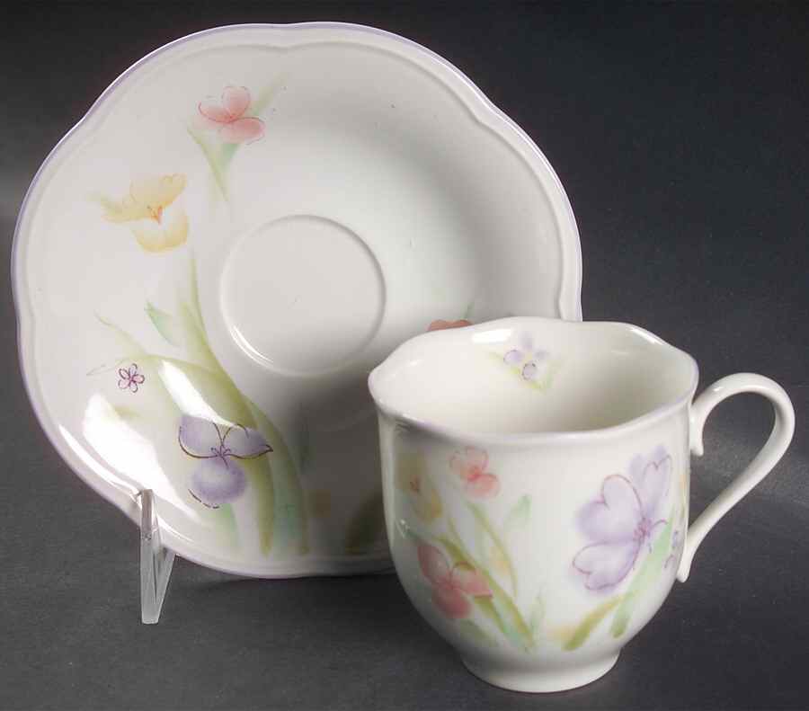 Water Colors Flat Cup & Saucer Set by Mikasa-1