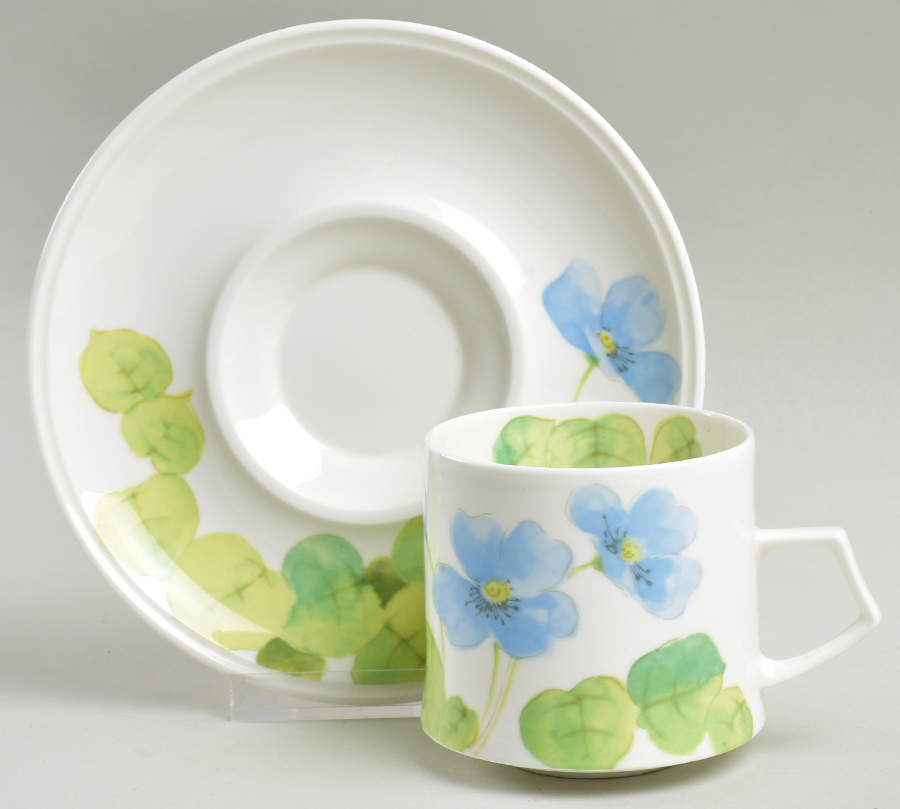 Water Lilies Blue Flat Cup & Saucer Set by Mikasa-1