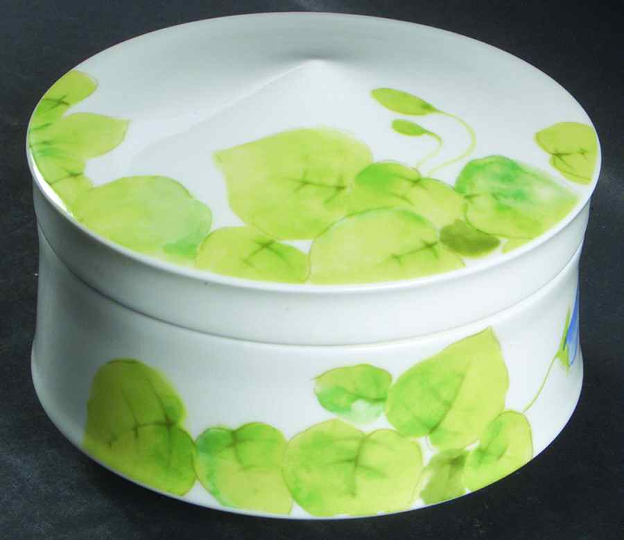 Water Lilies Blue Sugar Bowl & Lid by Mikasa-1
