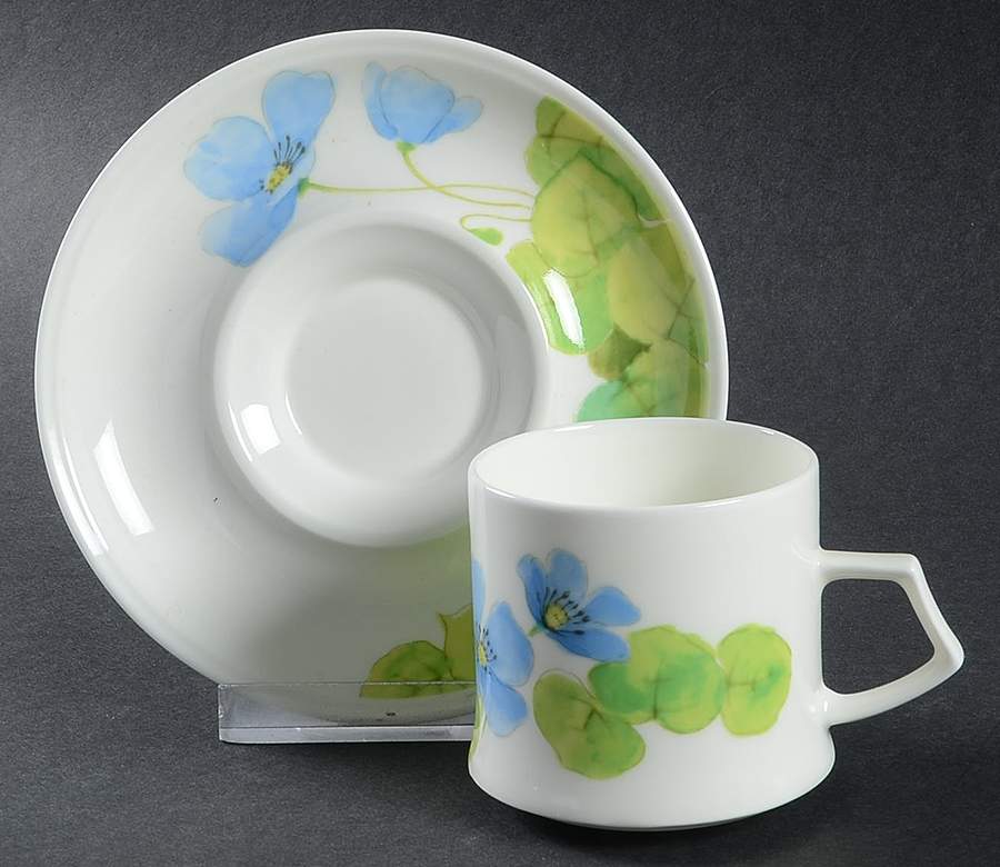 Water Lilies Blue Flat Demitasse Cup & Saucer Set by Mikasa-1