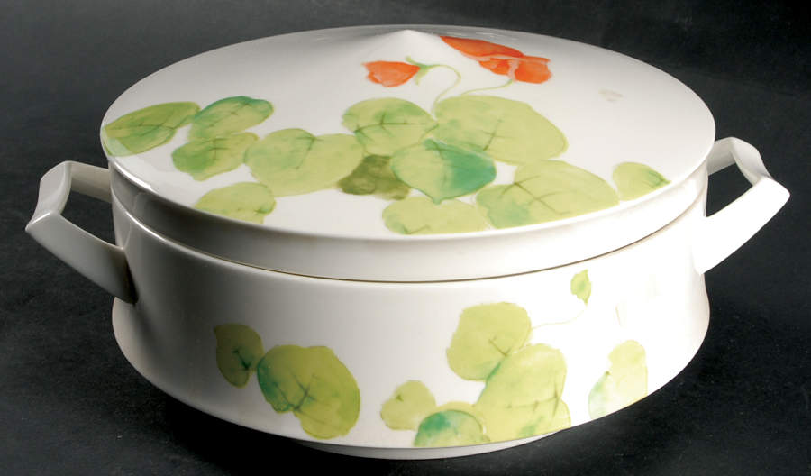 Water Lilies Peach Round Covered Vegetable by Mikasa-1