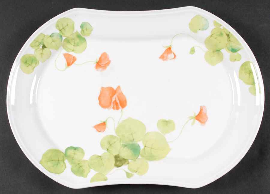 Water Lilies Peach 14" Oval Serving Platter by Mikasa-1