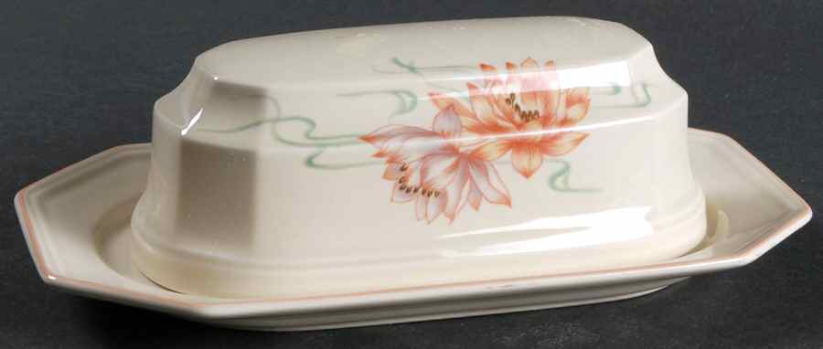 Water Lilies Peach 1/4 Lb Covered Butter by Mikasa-1