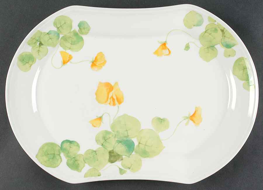 Water Lilies Yellow 14" Oval Serving Platter by Mikasa-1
