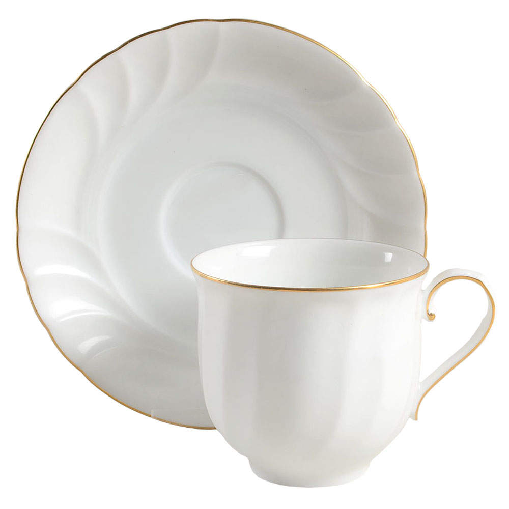 Wedding Band Gold Flat Cup & Saucer Set by Mikasa-1