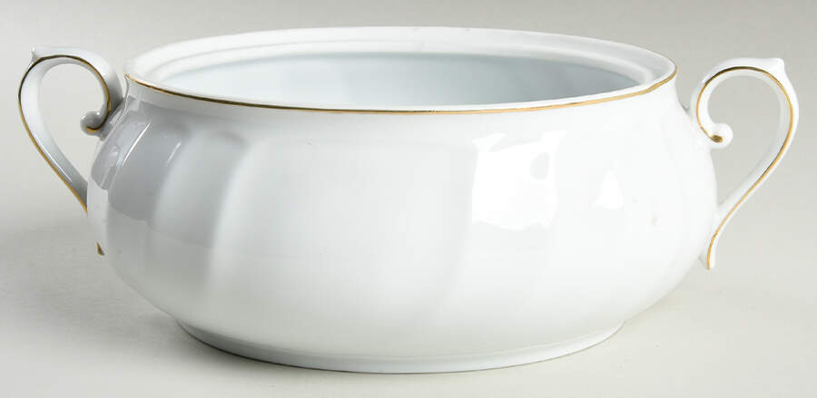 Wedding Band Gold 2 Quart Oval Covered Casserole No Lid by Mikasa-1