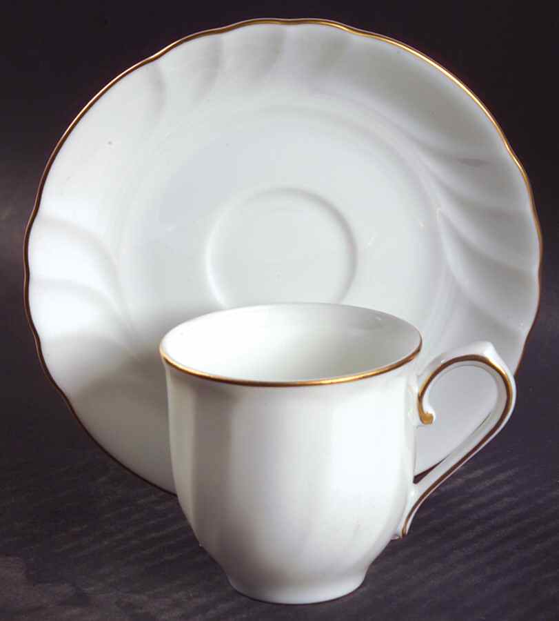 Wedding Band Gold Flat Demitasse Cup & Saucer Set by Mikasa-1