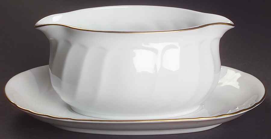 Wedding Band Gold Gravy Boat & Underplate by Mikasa-1