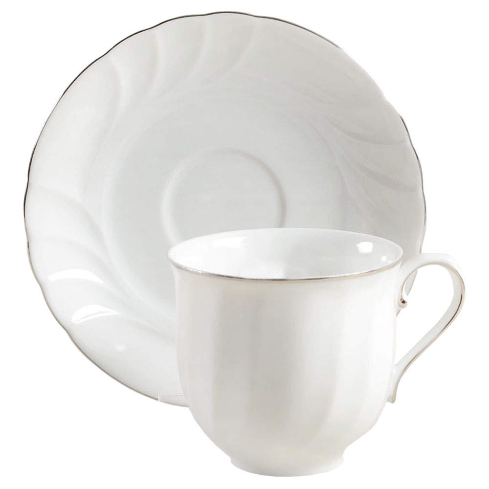 Wedding Band Platinum Flat Cup & Saucer Set by Mikasa-1