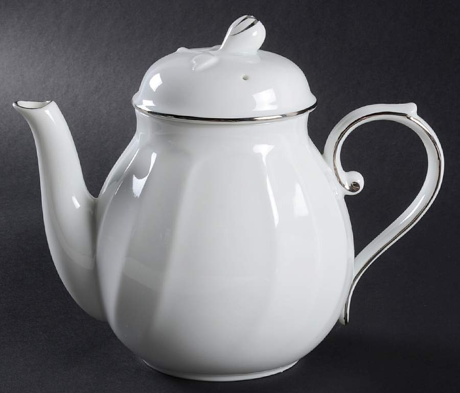 Wedding Band Platinum Teapot & Lid by Mikasa-1