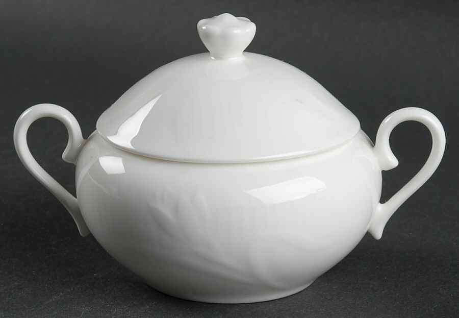 White Crocus Sugar Bowl & Lid by Mikasa-1