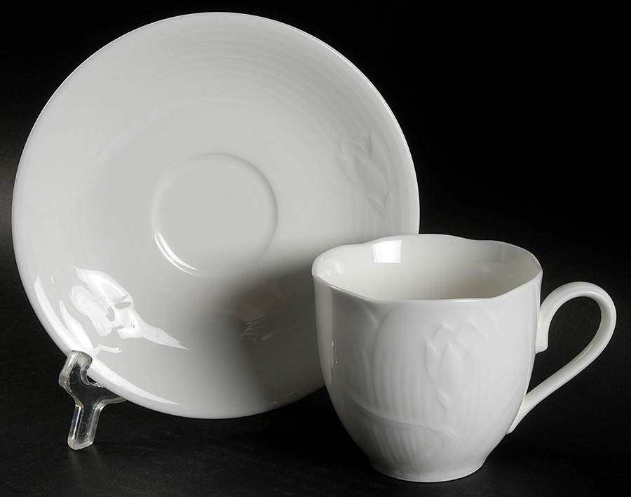 White Crocus Flat Cup & Saucer Set by Mikasa-1