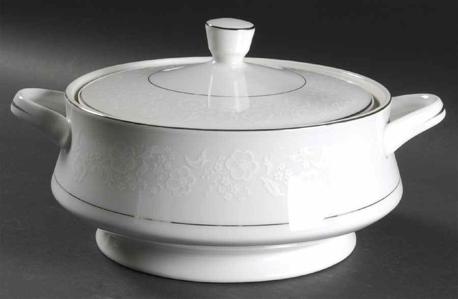 White Designs Round Covered Vegetable by Mikasa-1