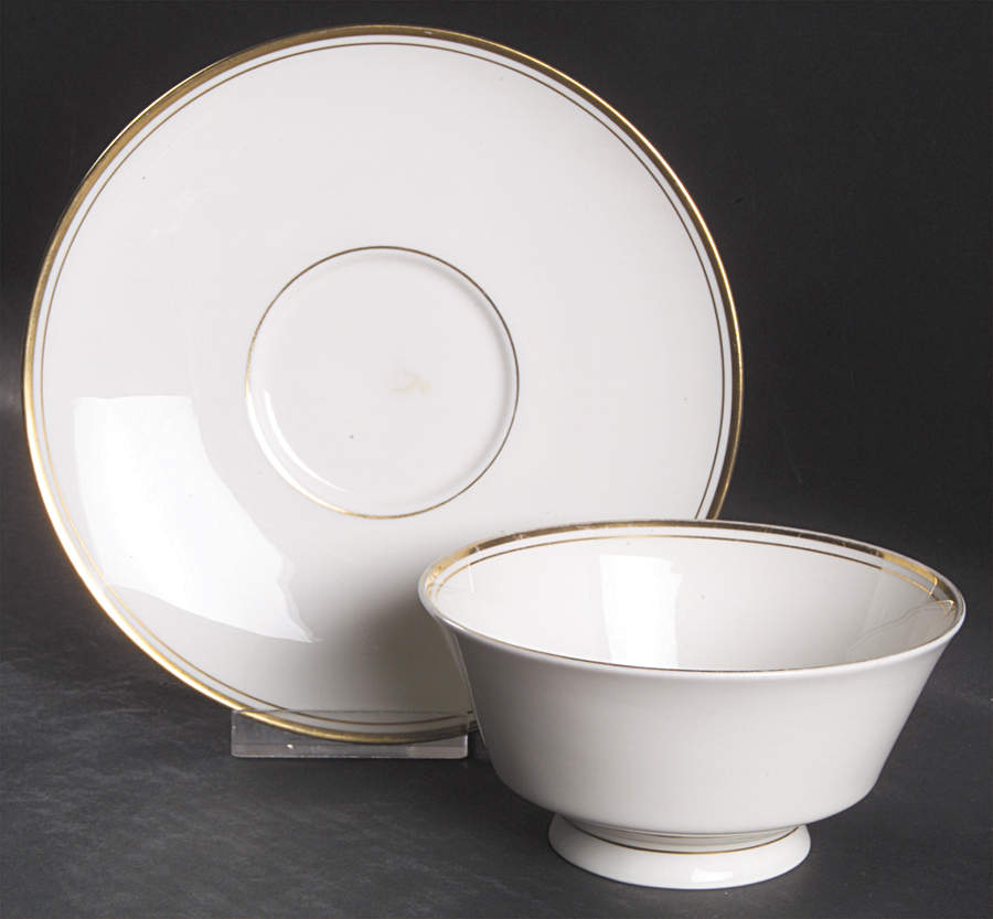 Wheaton Footed Cream Soup Bowl & Saucer Set by Mikasa-1