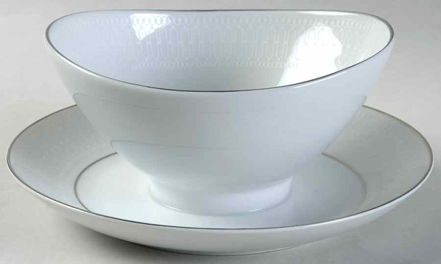 White House Gravy Boat with Attached Underplate by Mikasa-1