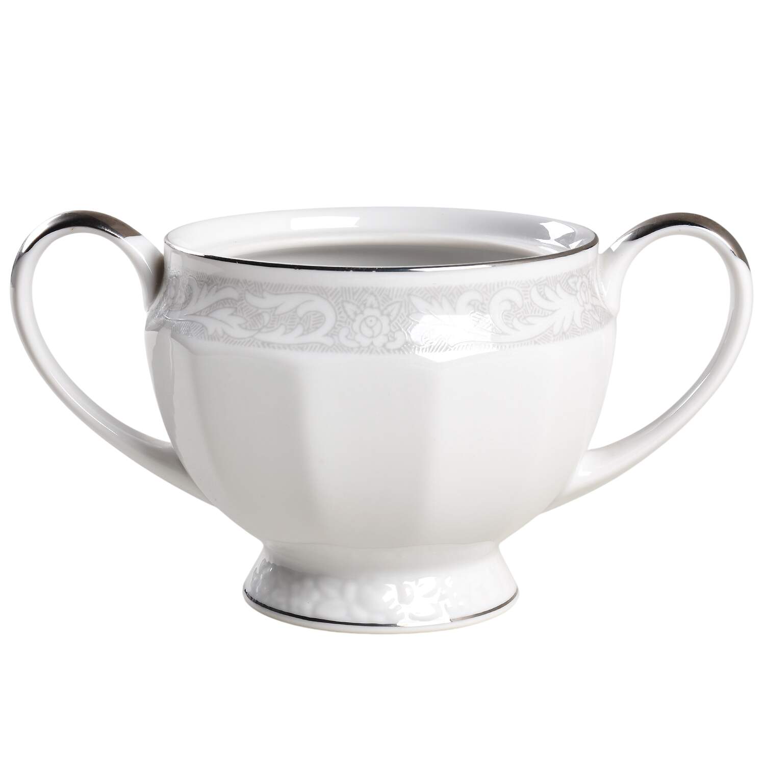White Lace Sugar Bowl No Lid by Mikasa-1