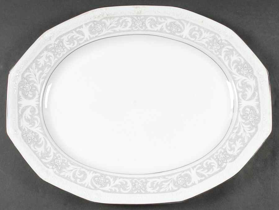 White Lace 16" Oval Serving Platter by Mikasa-1