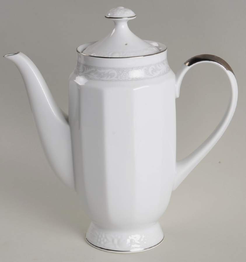 White Lace Coffee Pot & Lid by Mikasa-1