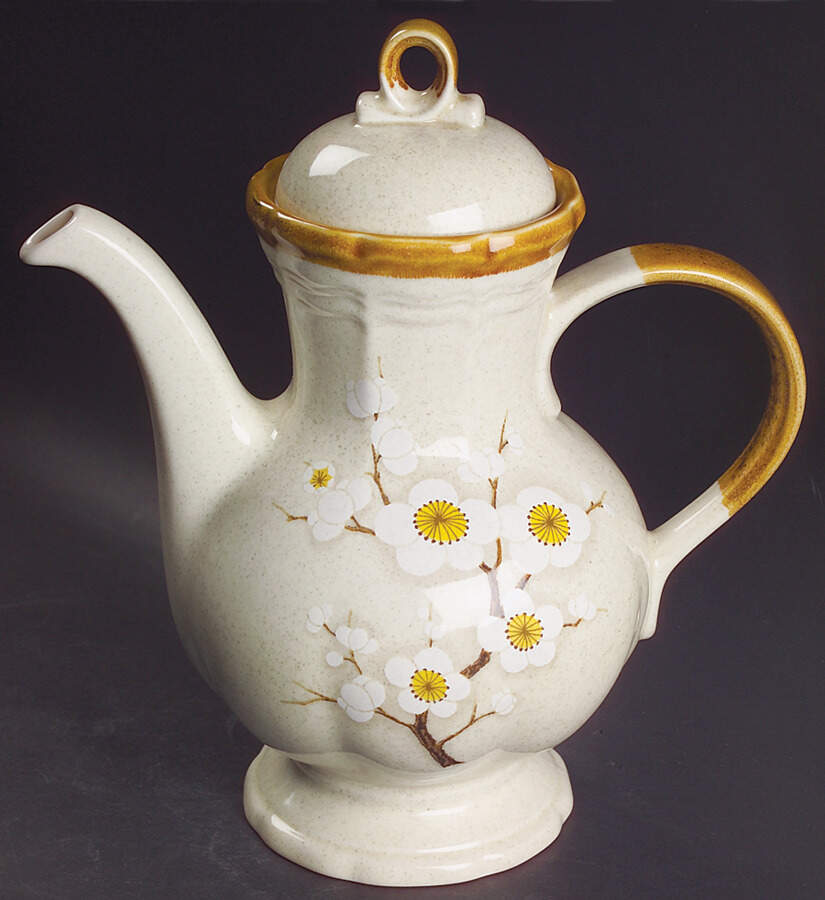 White Petals Coffee Pot & Lid by Mikasa-1