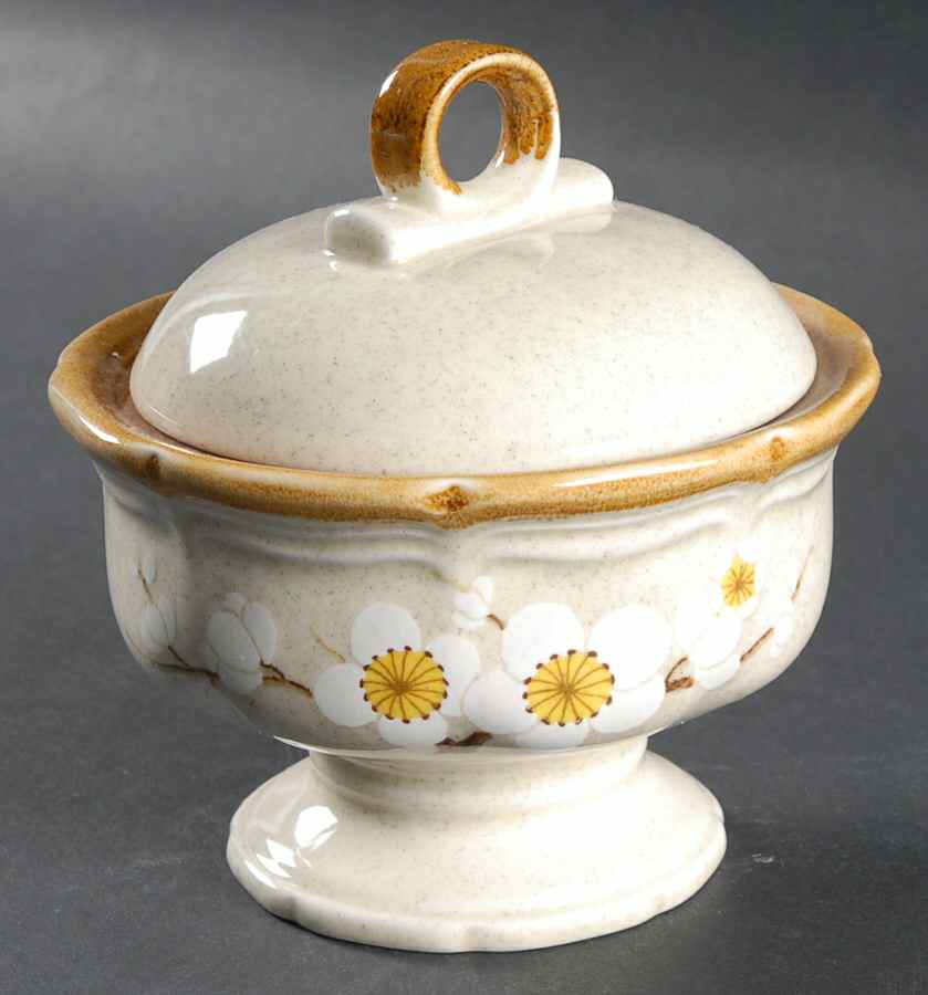 White Petals Sugar Bowl & Lid by Mikasa-1