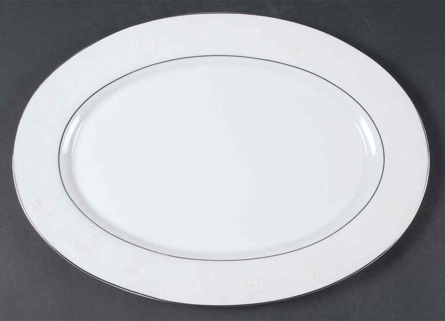 White Rose 14" Oval Serving Platter by Mikasa-1