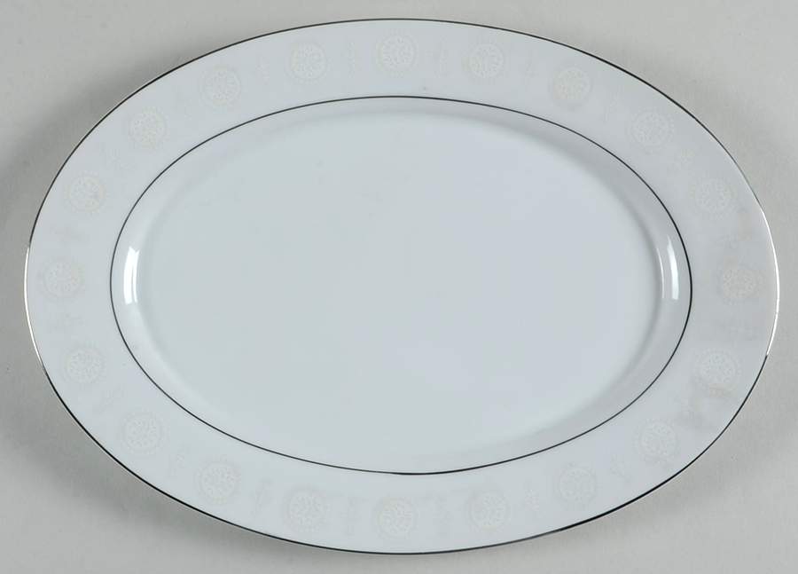White Rose 12" Oval Serving Platter by Mikasa-1