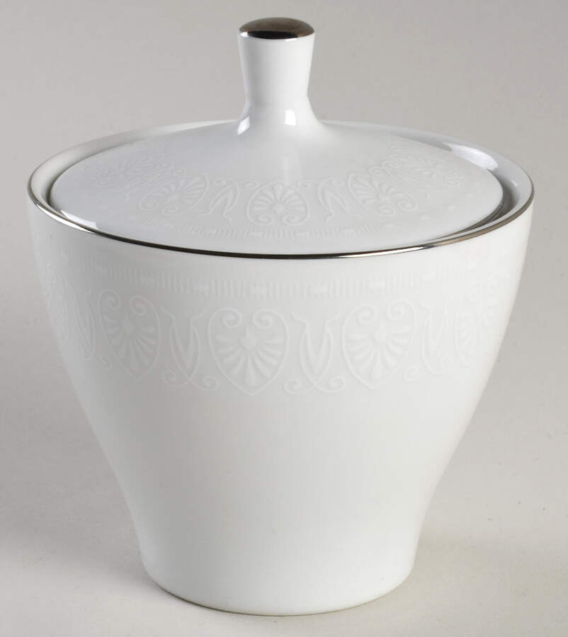 White Shield Sugar Bowl & Lid by Mikasa-1