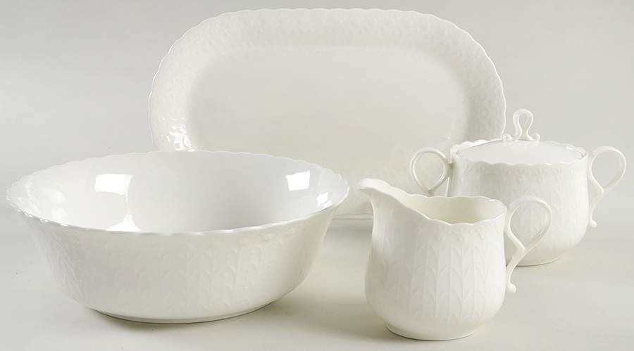 White Silk 5 Piece Hostess Set by Mikasa-1