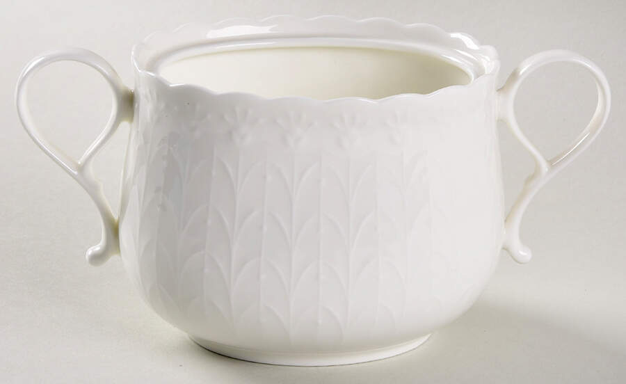 White Silk Sugar Bowl No Lid by Mikasa-1