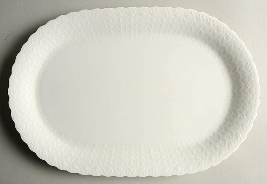 White Silk 15" Oval Serving Platter by Mikasa-1