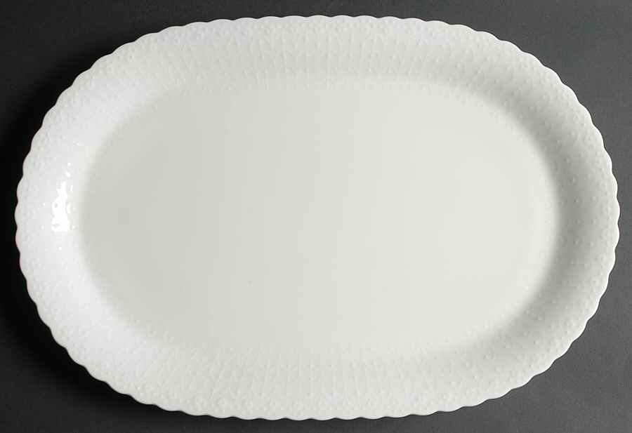 White Silk 17" Oval Serving Platter by Mikasa-1