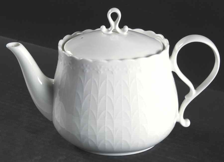 White Silk Teapot & Lid by Mikasa-1