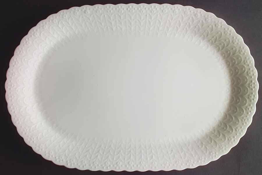 White Silk 14" Oval Serving Platter by Mikasa-1