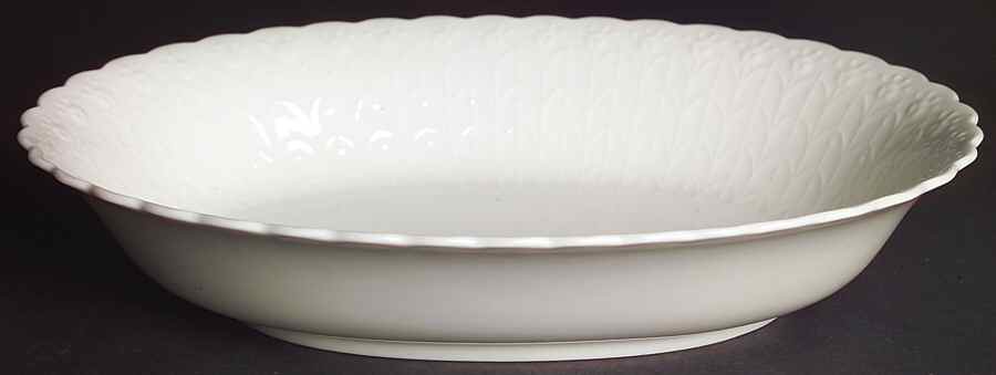White Silk 10" Oval Vegetable Bowl by Mikasa-1