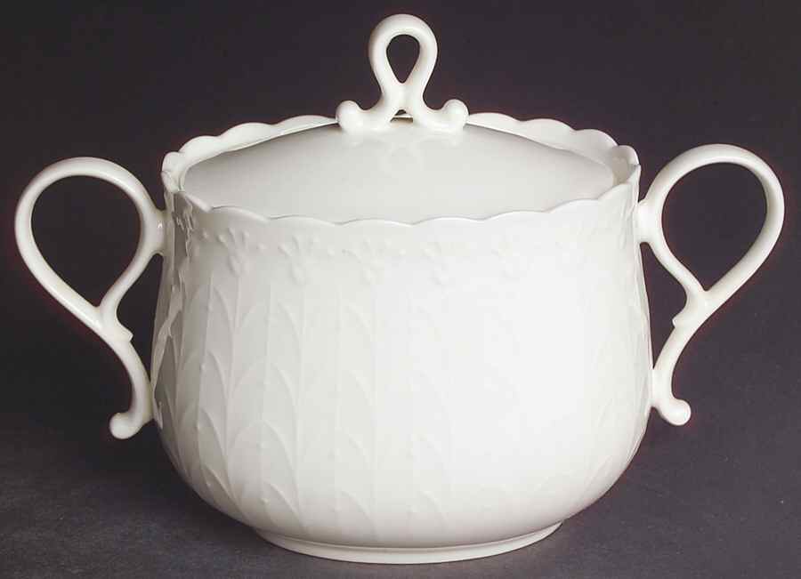 White Silk Sugar Bowl & Lid by Mikasa-1