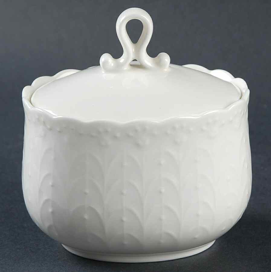 White Silk Mini Sugar Bowl & Lid by Mikasa-1