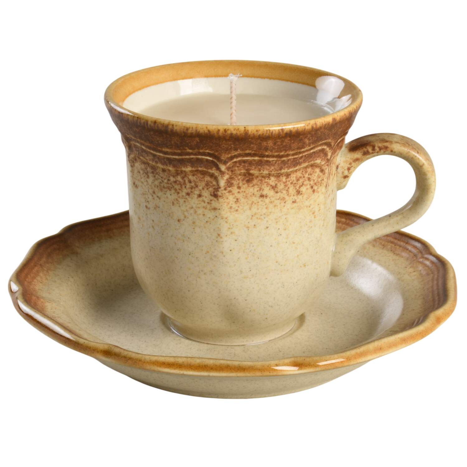 Whole Wheat Scented Cup & Saucer Candle-Vanilla  HC by Mikasa-1