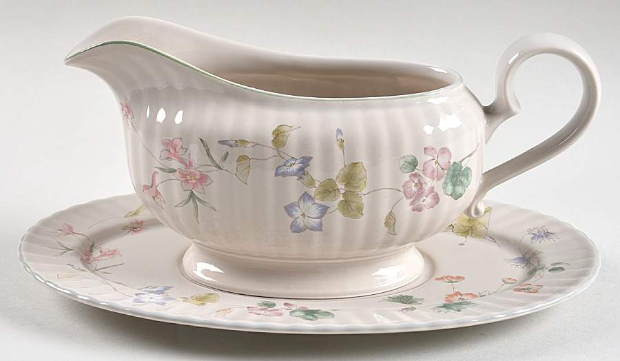 Wildflowers Gravy Boat & Underplate by Mikasa-1