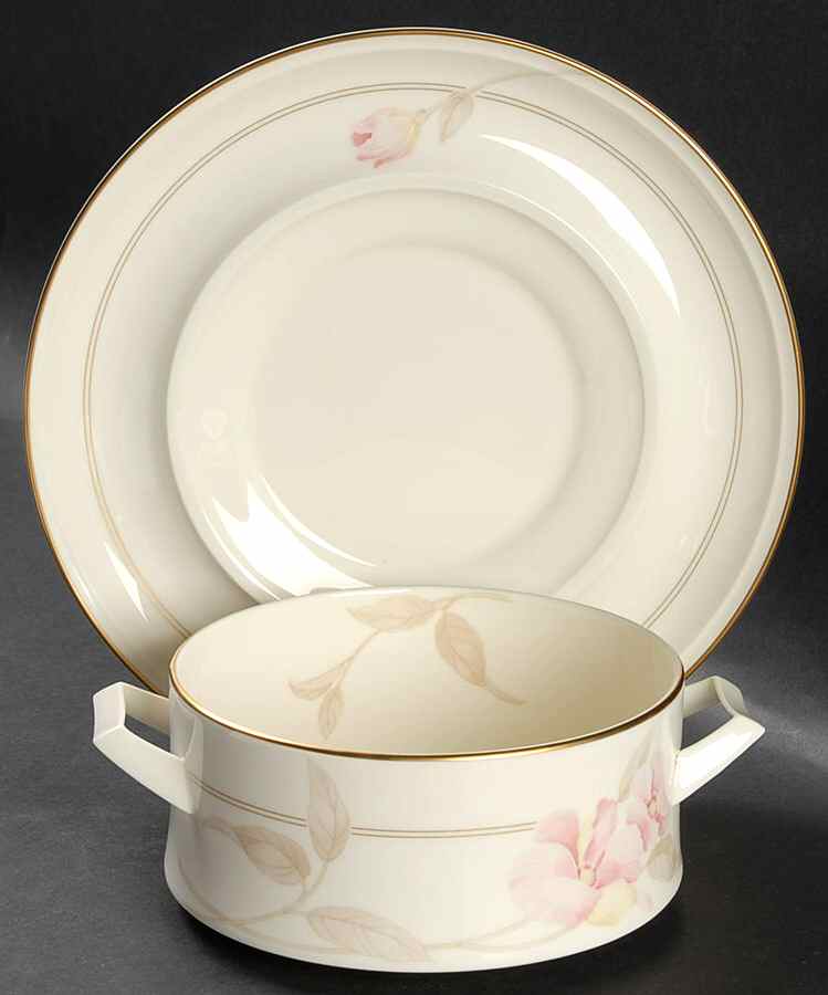 With Love Flat Cream Soup Bowl & Saucer Set by Mikasa-1