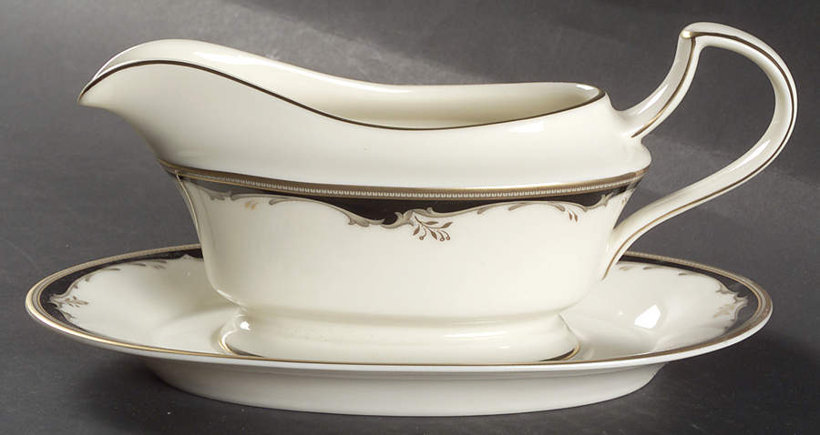 Winston Black Gravy Boat & Underplate by Mikasa-1