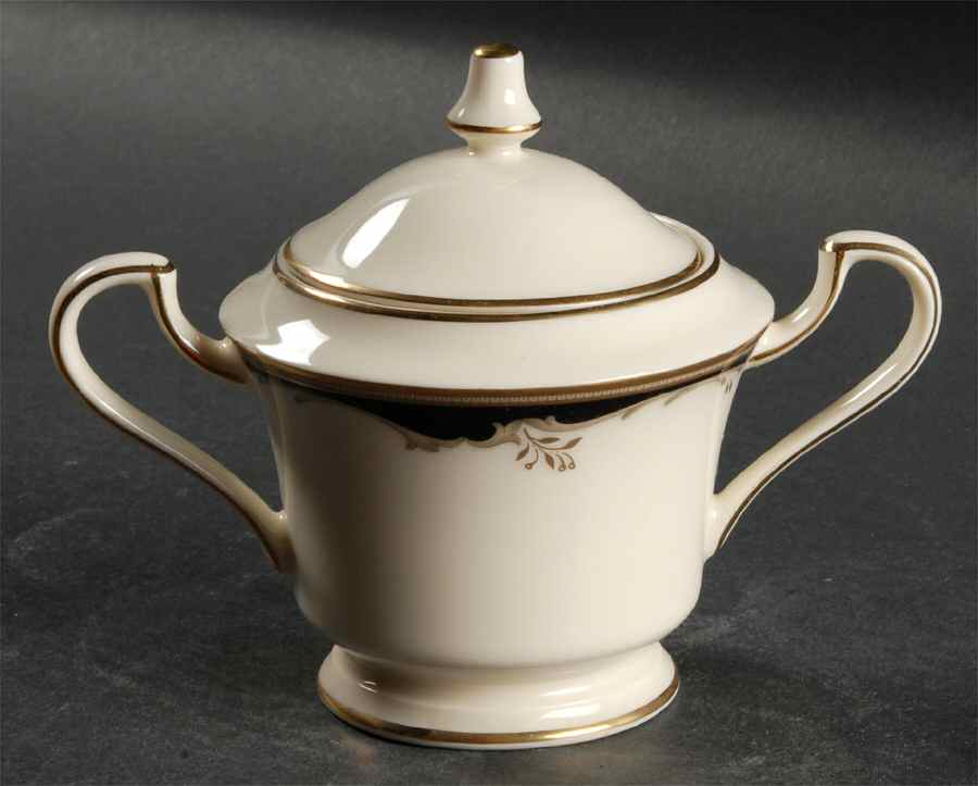 Winston Black Sugar Bowl & Lid by Mikasa-1
