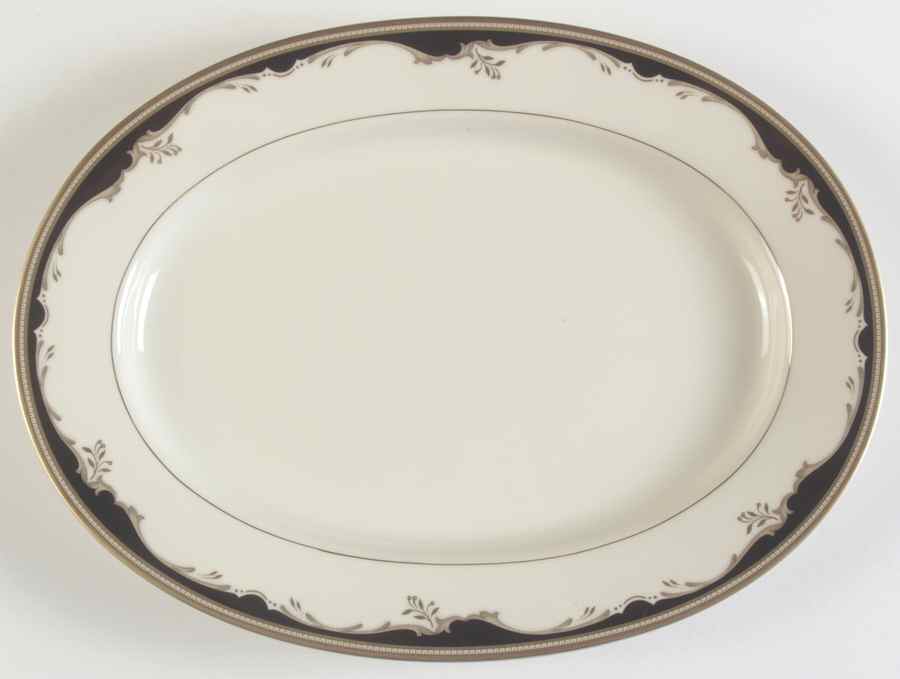 Winston Black 14" Oval Serving Platter by Mikasa-1