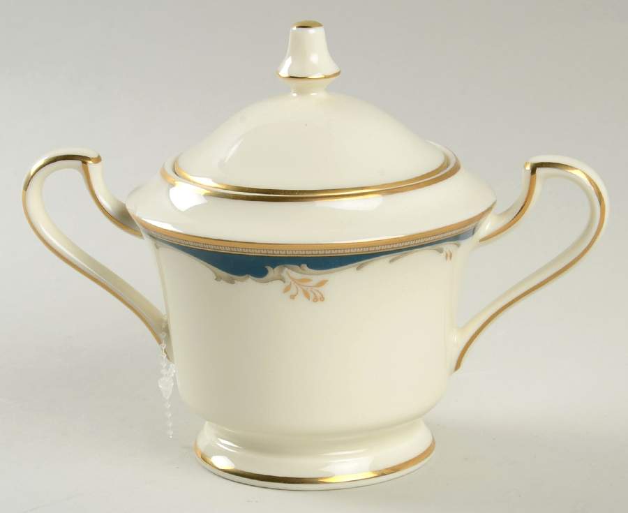 Winston Blue Sugar Bowl & Lid by Mikasa-1