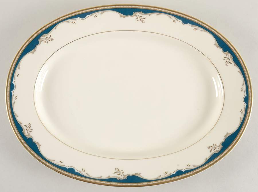 Winston Blue 14" Oval Serving Platter by Mikasa-1