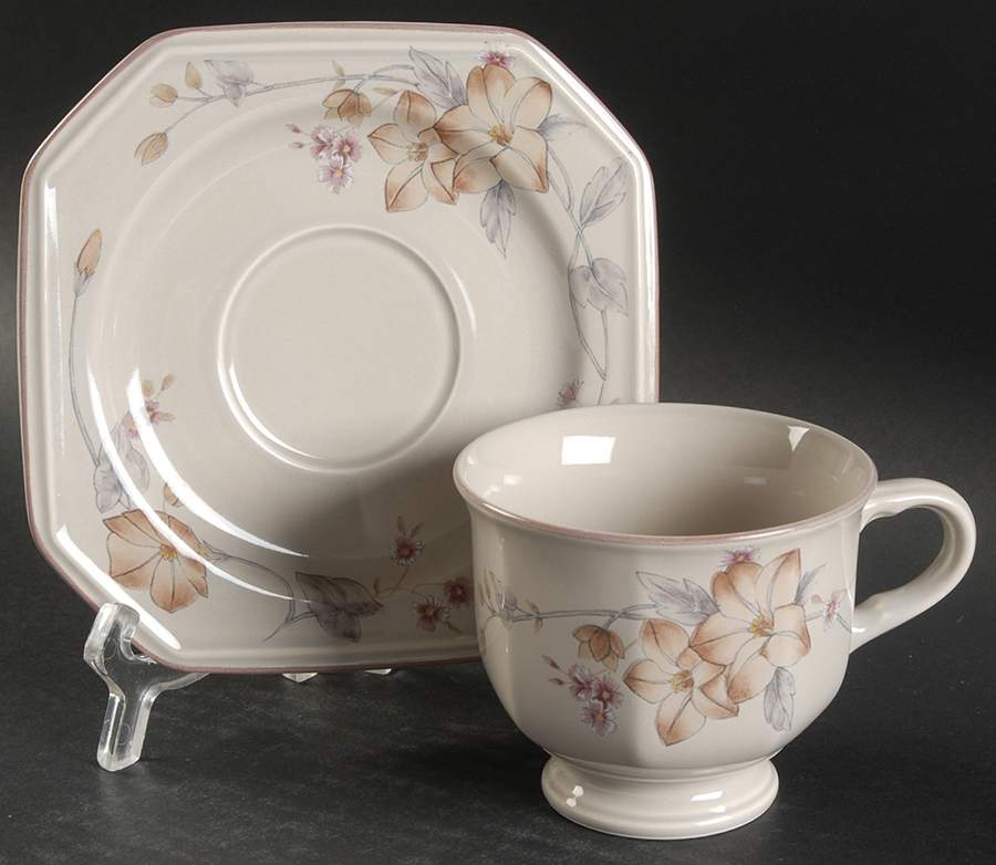Woodland Footed Cup & Saucer Set by Mikasa-1